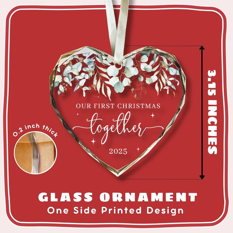 TEEBIM Our First Christmas Together Ornament 2025 - Wedding Gifts - Wedding Gifts for Couples 2025 - Future Mr and Mrs, Married Couple Gift Ideas - Glass 1st Christmas Together Ornament - Image 2